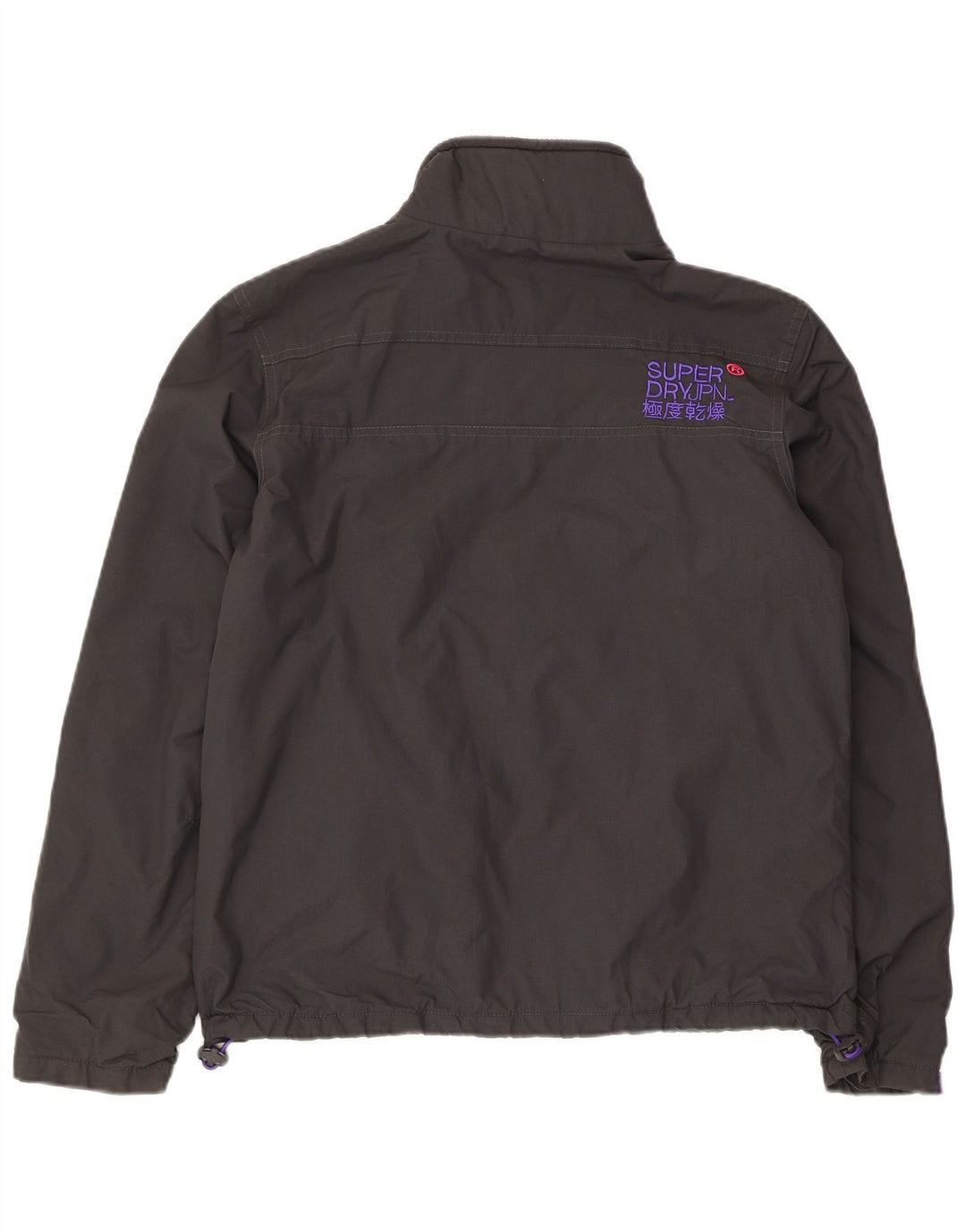 Superdry Womens The Windhiker Graphic Windbreaker Jacket UK 14 Large Grey