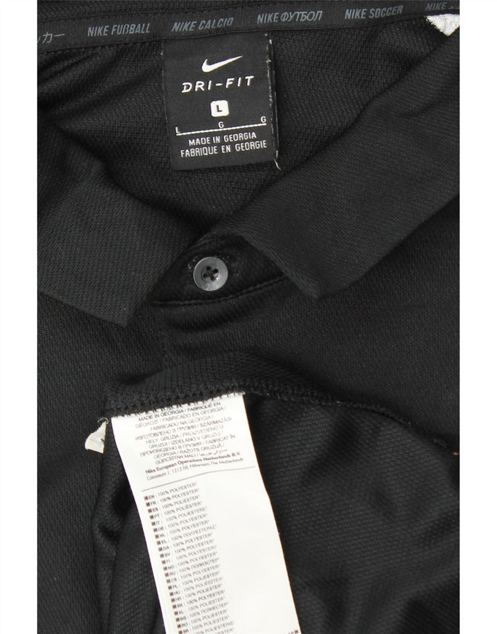 Nike Mens Dri Fit Graphic Polo Shirt Large Black Colourblock Polyester
