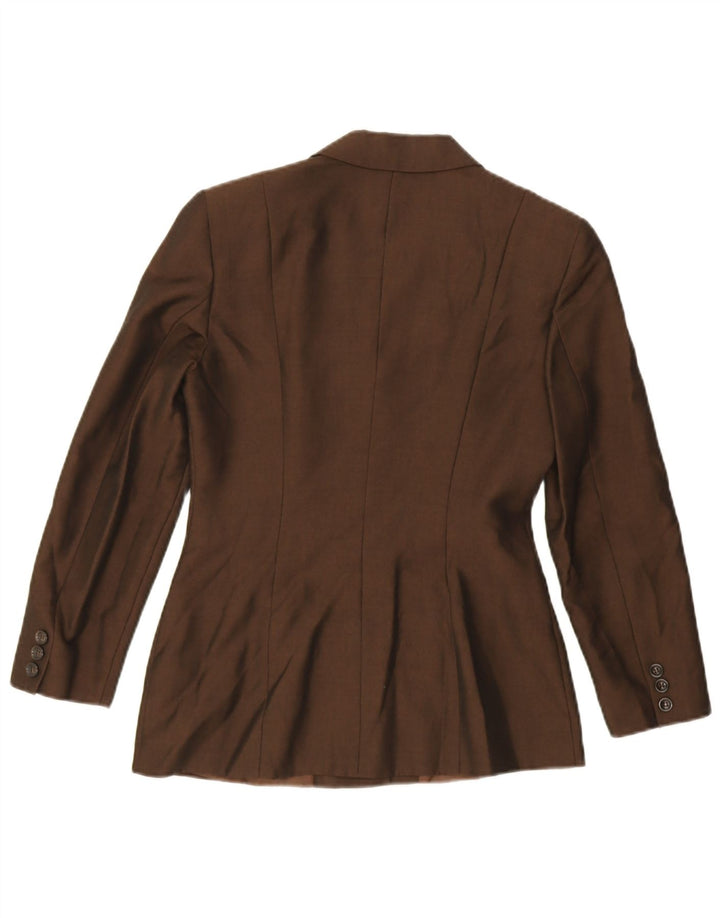 Max & Co. Damen 3-Knopf-Blazerjacke UK 6 XS Braune Viskose