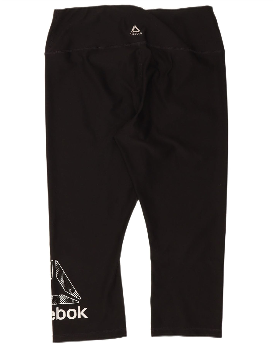 Reebok Womens Graphic Capri Leggings UK 14 Large Black