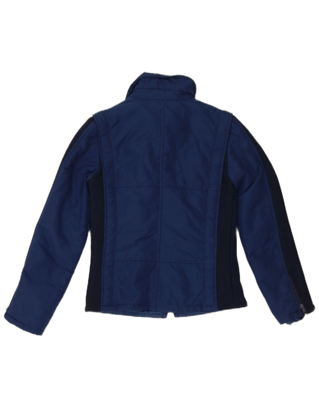 NYLSUISSE Womens Hooded Windbreaker Jacket EU 38 Medium Navy Blue Viscose