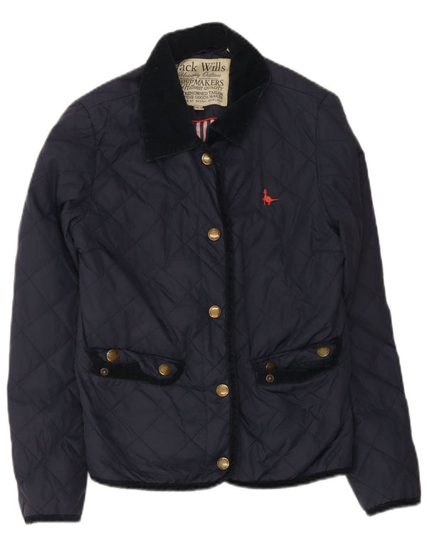 Jack Wills Damen Steppjacke UK 10 Small Marineblaues Nylon