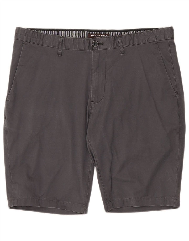 Michael Kors Mens Slim Fit Chino Shorts W30 Medium Grey Cotton