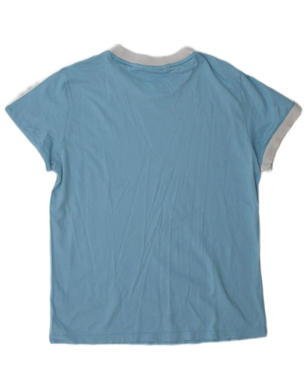 Adidas Womens T-Shirt Top UK 10 Small Blue Cotton Sports
