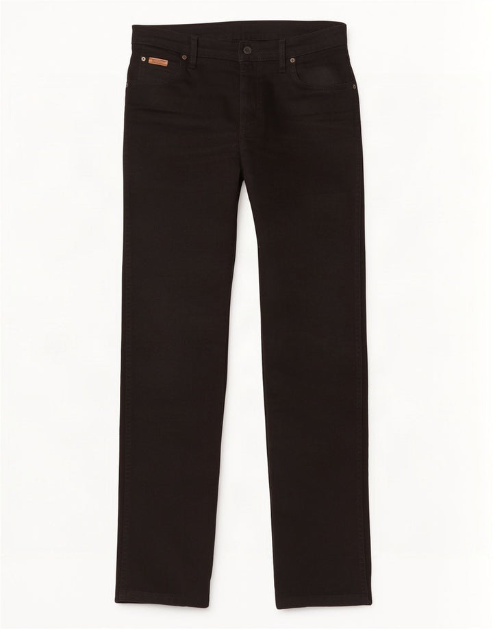 Wrangler Mens Texas Straight Jeans W33 L34 Black Cotton