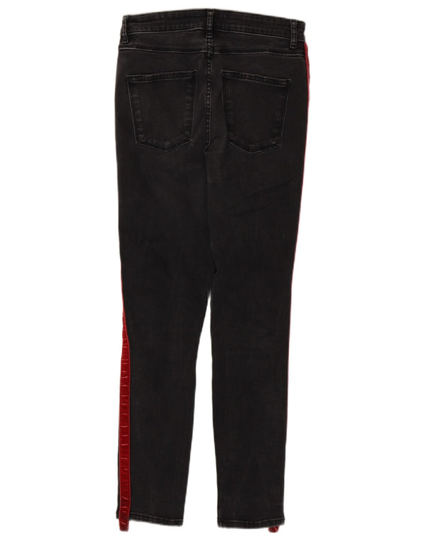 Zara Damen Skinny Jeans EU 38 Small W28 L27 Schwarze Colourblock-Baumwolle