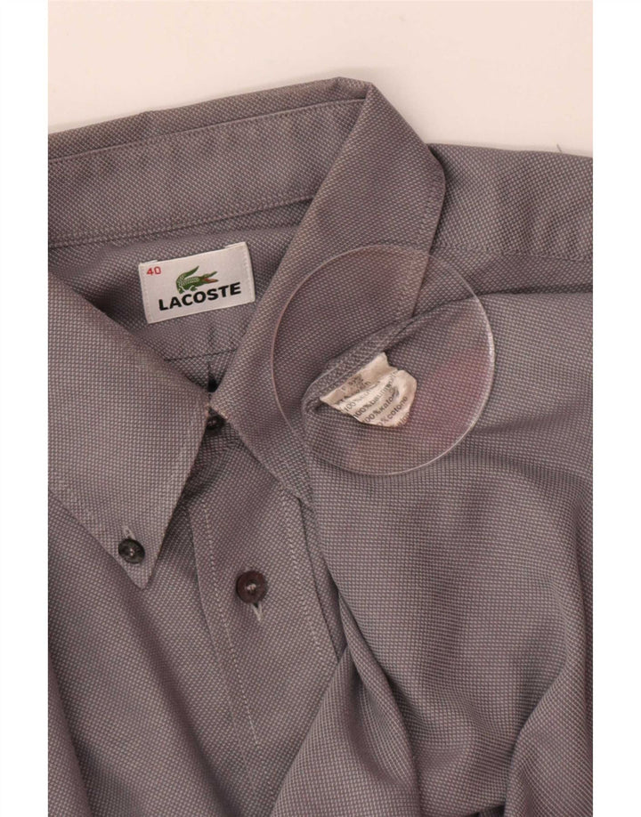 Lacoste Mens Shirt Size 40 Medium Grey Cotton
