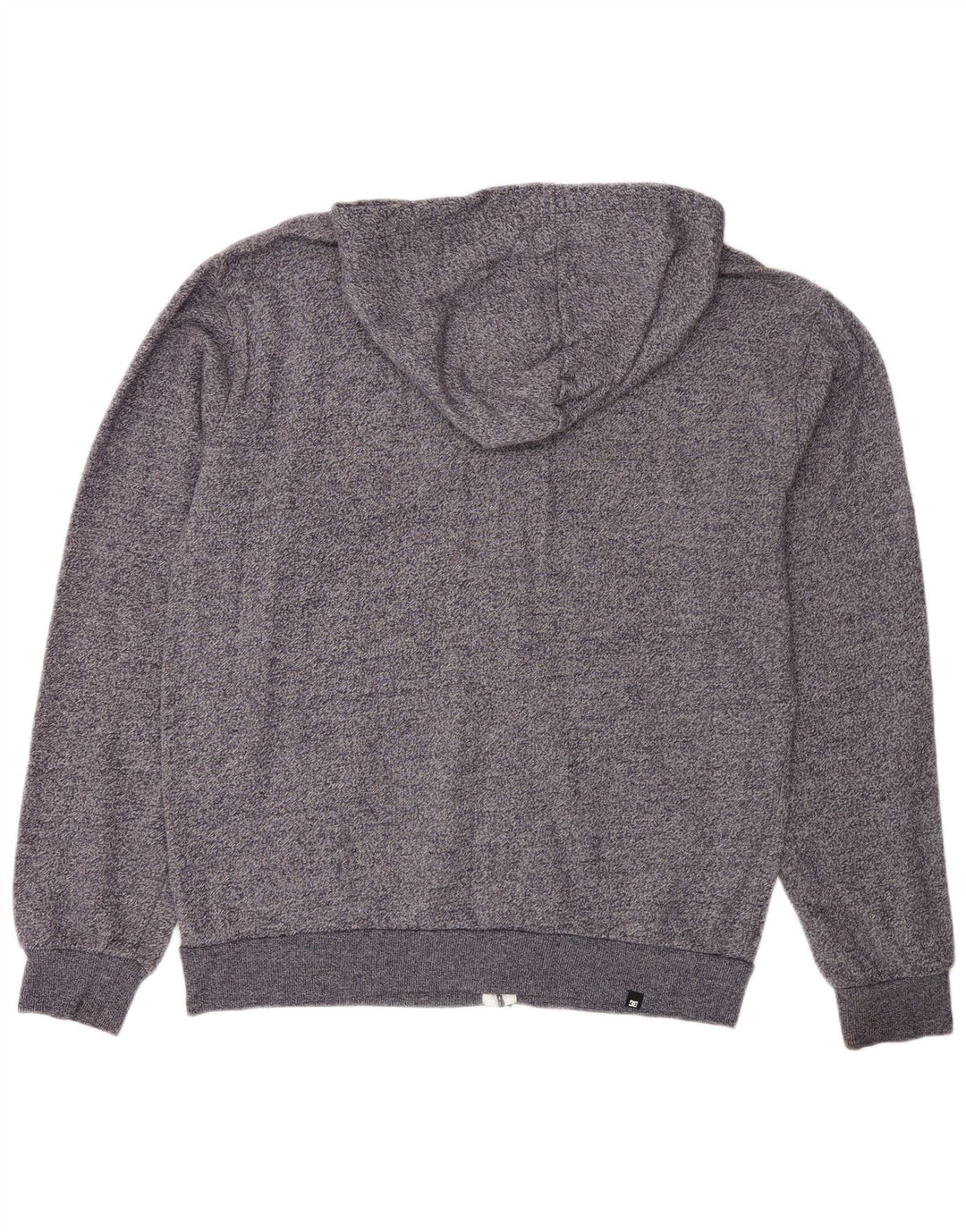 DC Mens Zip Hoodie Sweater Medium Grey Flecked Cotton