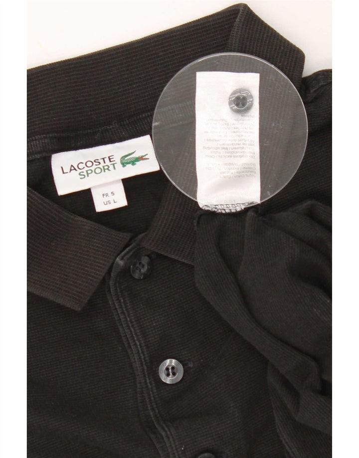 Lacoste Herren-Poloshirt, Größe 5, groß, schwarze Baumwolle