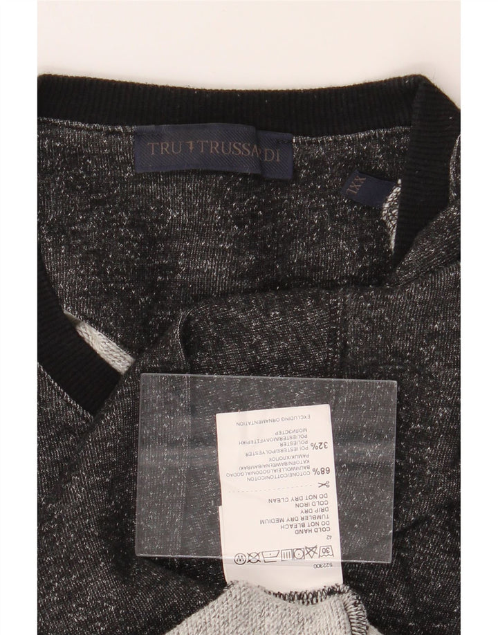 TRUSSARDI Mens Sweatshirt Jumper 2XL Black Flecked Cotton Vintage Trussardi and Second-Hand Trussardi from Messina Hembry 