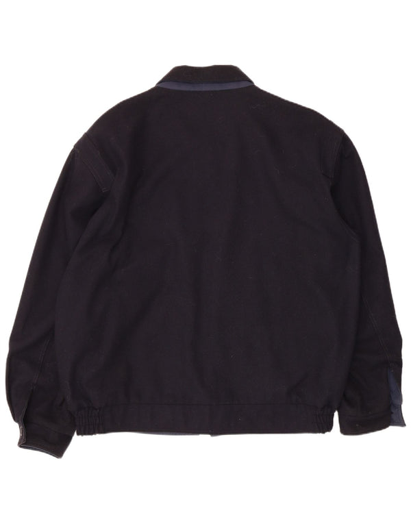 Vintage hombres bomber chaqueta Reino Unido 42 XL azul marino