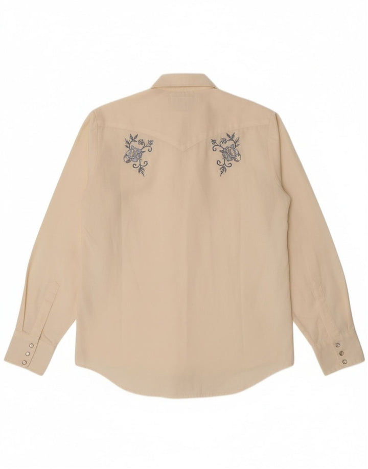 Camicia grafica vintage da uomo piccola bianco sporco