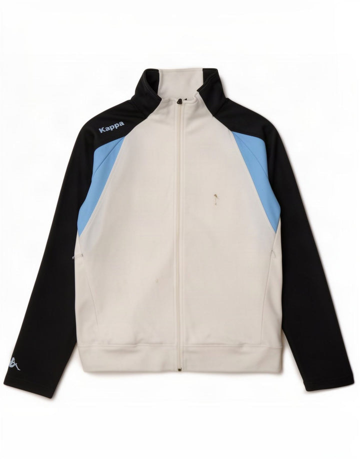 Kappa Womens Tracksuit Top Jacket UK 16 Large White Colourblock Polyester