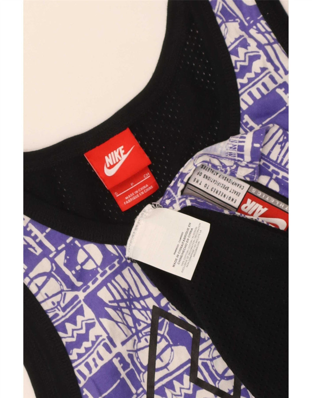 Nike Mens Graphic Vest Top Pequeno Algodão Geométrico Multicolorido