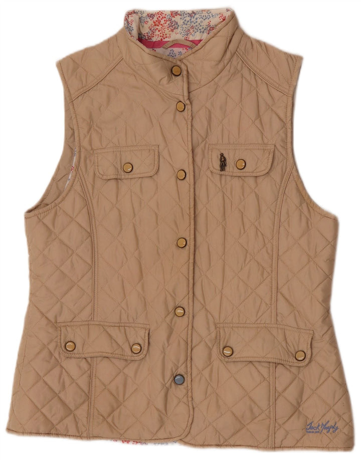 Jack Murphy Dame Quilted Gilet UK 16 Large Beige Nylon