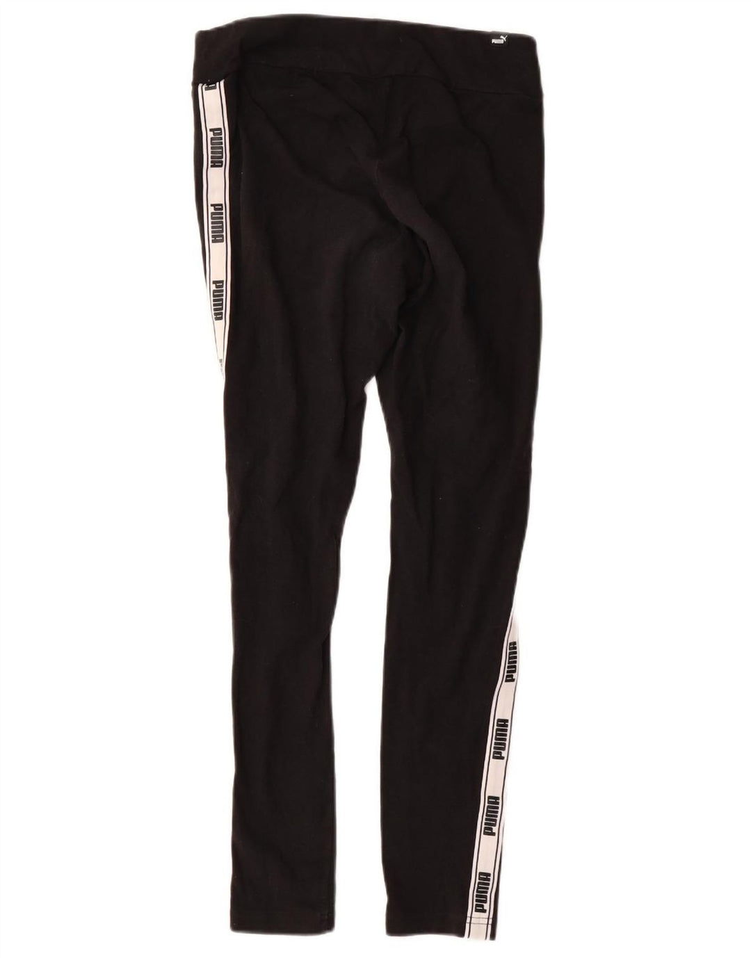 PUMA Womens Graphic Leggings UK 12 Medium  Black Colourblock Cotton