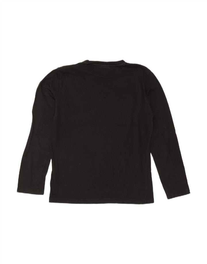 RICHMOND Mens Graphic Top Long Sleeve Medium Black Cotton
