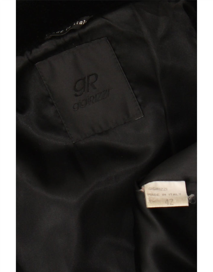 Gigi Rizzi Womens Padded Jacket IT 42 Medium Black Acetate