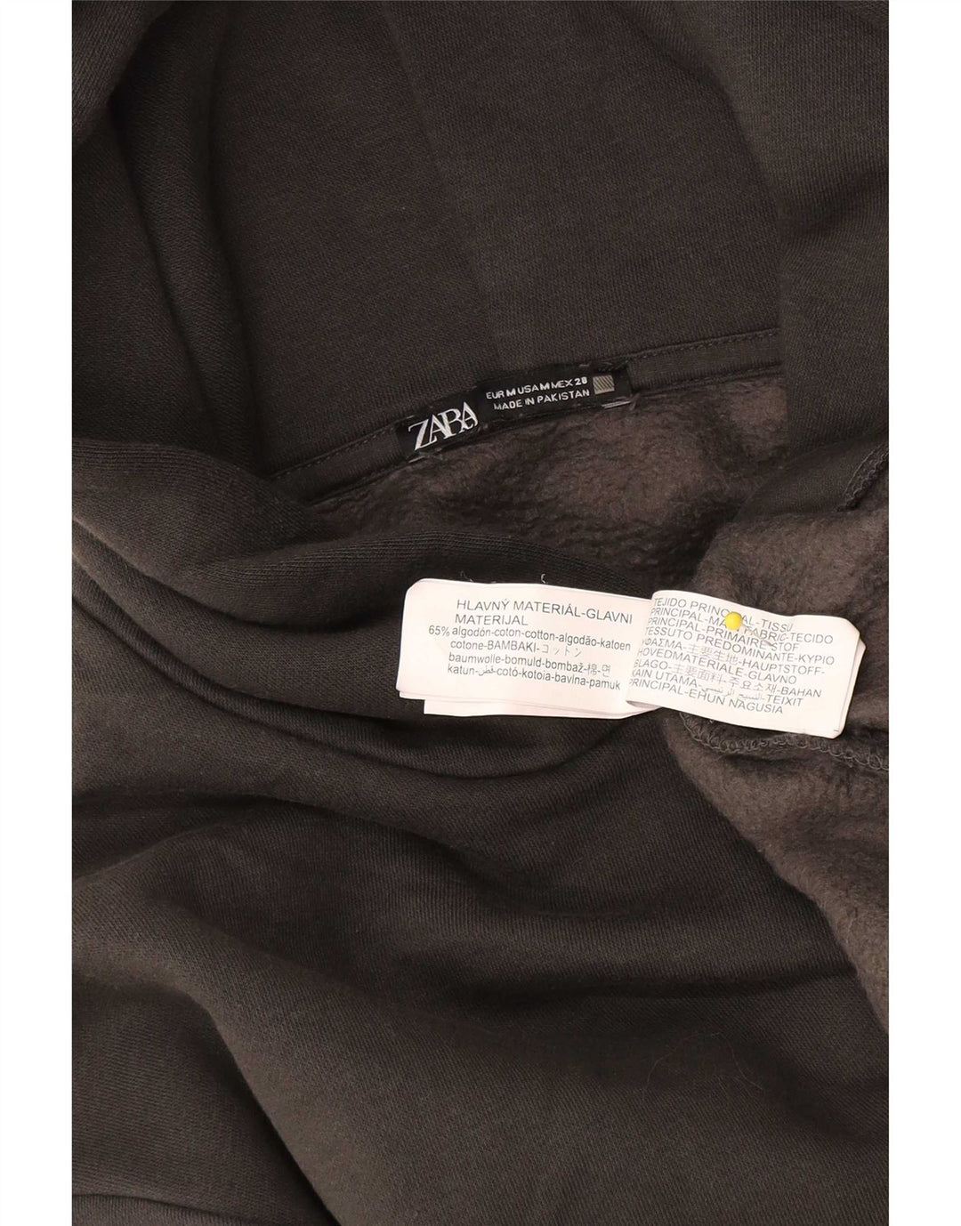 Zara Womens Oversized Hoodie Jumper UK 14 Medium Grey Cotton