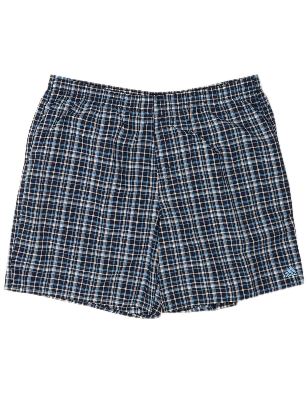 Pantaloni scurți de înot Adidas pentru bărbați XL, poliester, cu check-uri albastre