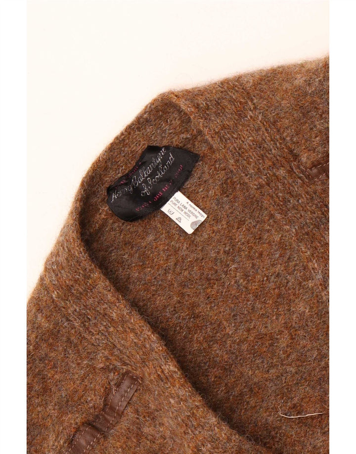 Vintage Womens Cardigan Sweater UK 12 Medium Brown Flecked Wool