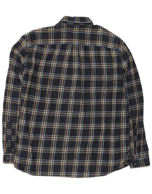 Jack Wills Chemise classique en flanelle pour homme XL Bleu marine à carreaux en coton