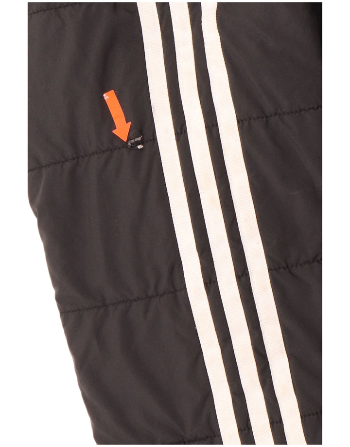Chłopięca wyściełana kurtka z kapturem ADIDAS 7-8 lat, czarny poliester