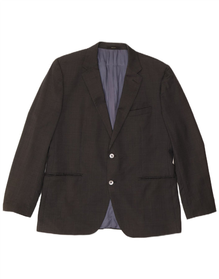 Massimo Dutti Mens 2 Button Blazer Jacket US 46 XL Grey Acetate Classic