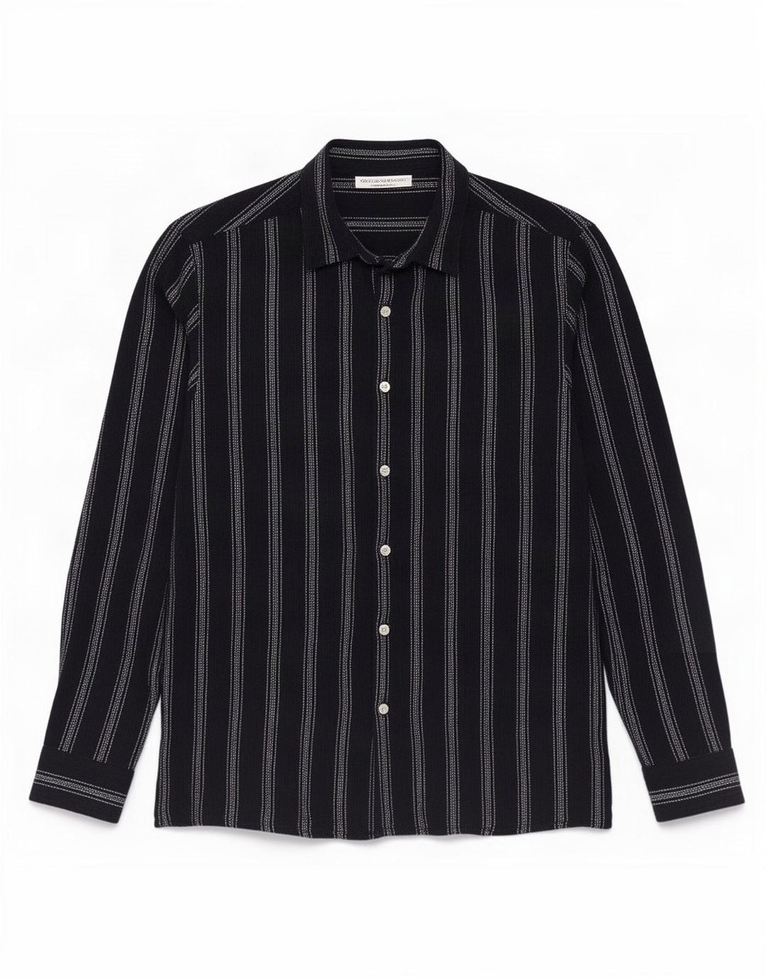 Chemise Zara Homme Coton Rayé Bleu Marine Moyen