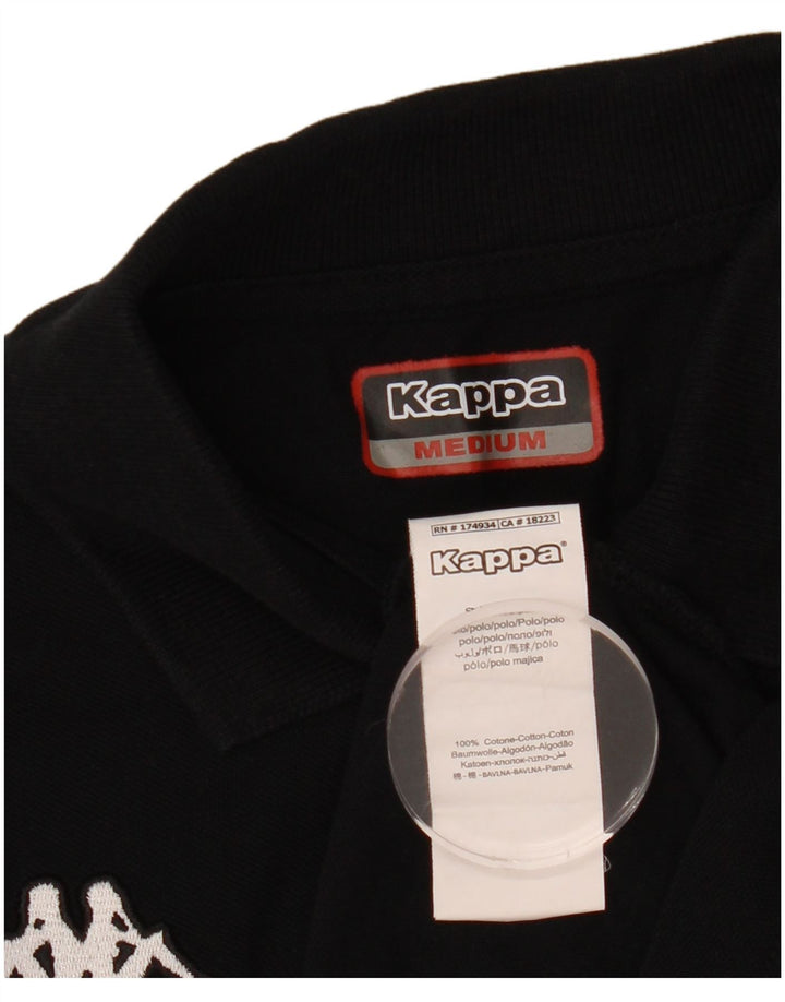Kappa Womens Polo Shirt UK 14 Medium Black Cotton