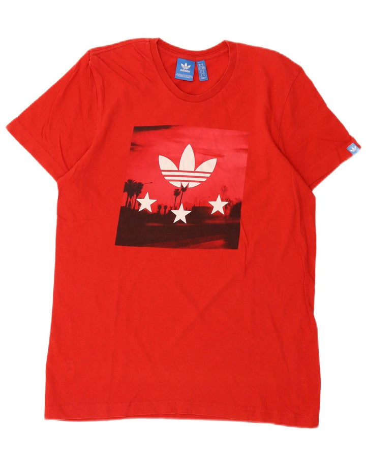 Adidas T-Shirt Graphique Homme Rouge Moyen Coton