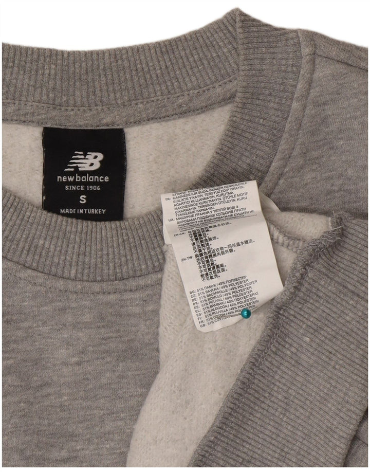 New Balance Mens Graphic Sweatshirt Jumper Small Grey Cotton