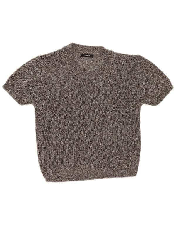 Massimo Dutti Damen-Pullover mit U-Boot-Ausschnitt, Gr. 6, XS, Grau meliert