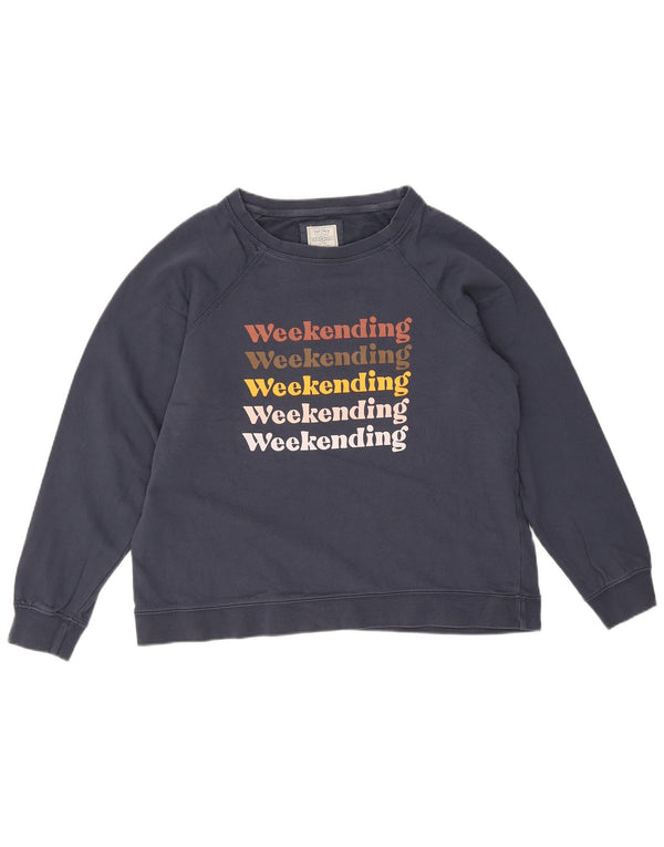 Γυναικείο γραφικό φούτερ Fat Face Jumper UK 16 Large Navy Blue από βαμβάκι