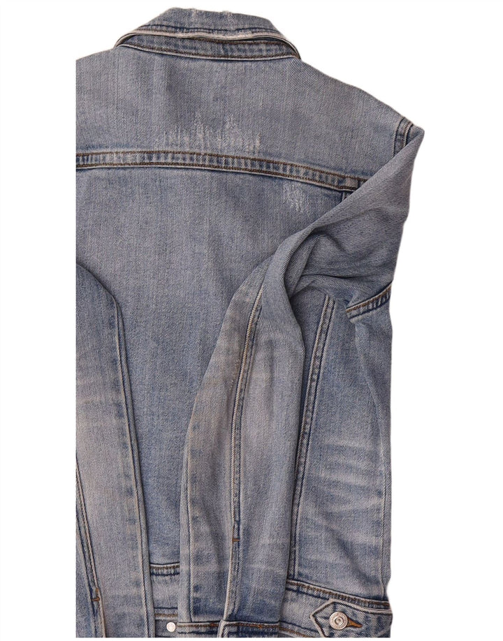 ZARA Womens Denim Jacket UK 10 Small Blue Cotton