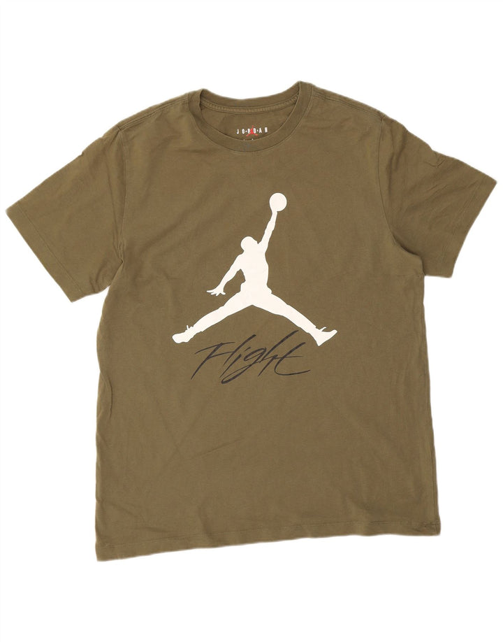 Jordan Herren-T-Shirt mit Grafik, groß, Khaki, Baumwolle