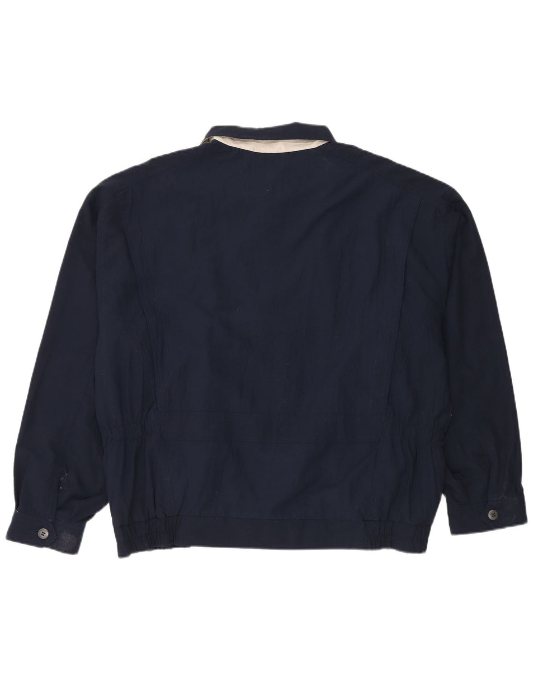 Vintage Mens Bomber Jacket UK 42 XL Navy Blue Polyester