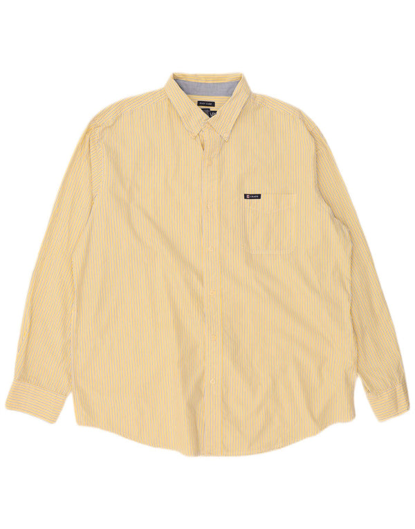 Chaps Herren-Hemd, pflegeleicht, XL, gelbe Nadelstreifen-Baumwolle