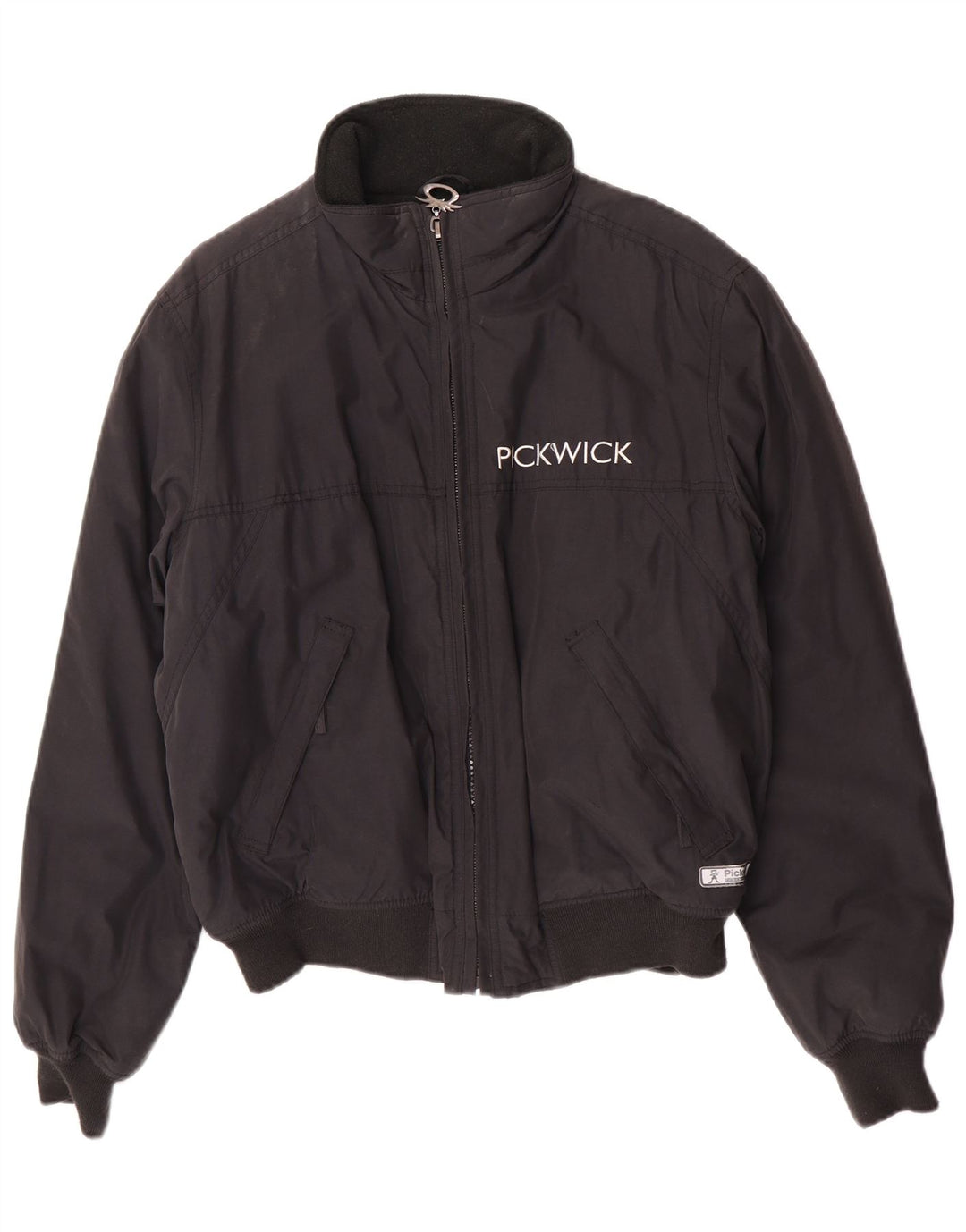 Pickwick Mens Padded Bomber Jacket UK 38 Medium Black Cotton