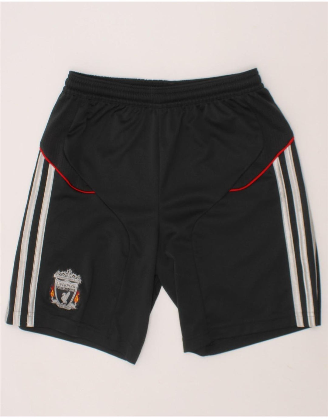 ADIDAS Boys Liverpool Sport Shorts 9-10 Years  Black Polyester Vintage Adidas and Second-Hand Adidas from Messina Hembry 