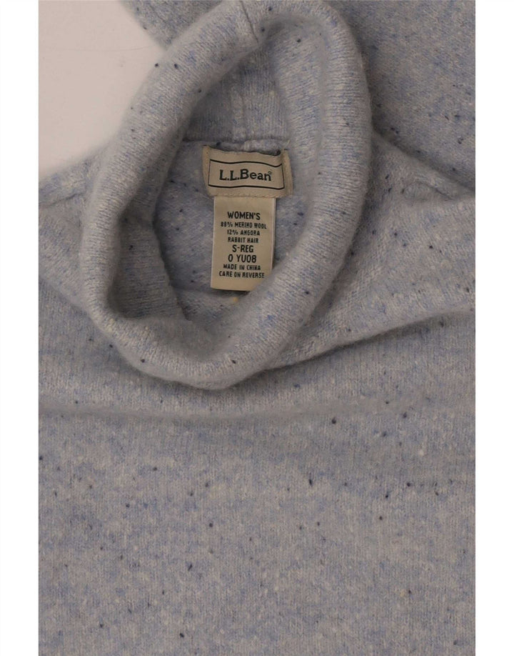 L.L.Bean Womens Roll Neck Jumper Sweater UK 8 Small Grey Flecked
