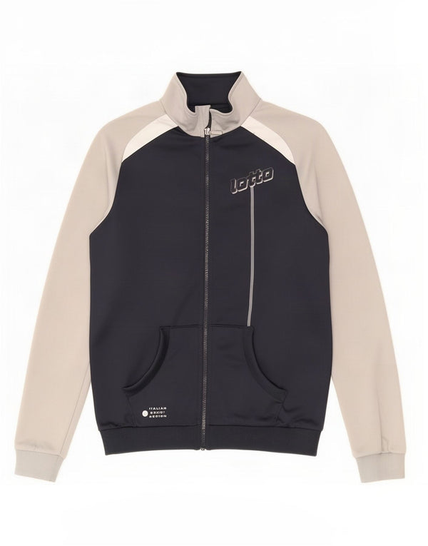 Lotto Boys Tracksuit Top Jacket 15-16 Years XL Navy Blue Colourblock