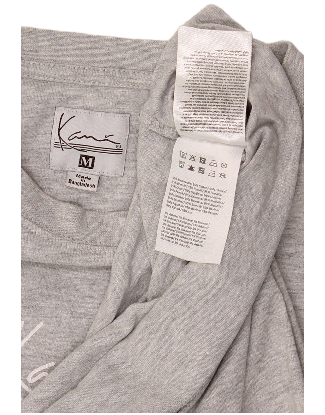 Karl Kani Herre T-shirt Top Medium Grey Flecked Bomuld