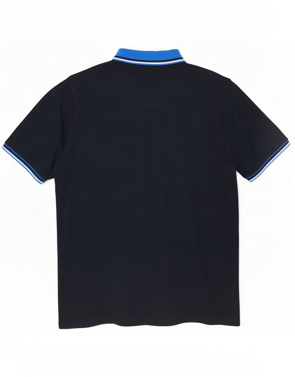 Jack & Jones Herren Rugby-Poloshirt 2XL Marineblau gestreift aus Baumwolle