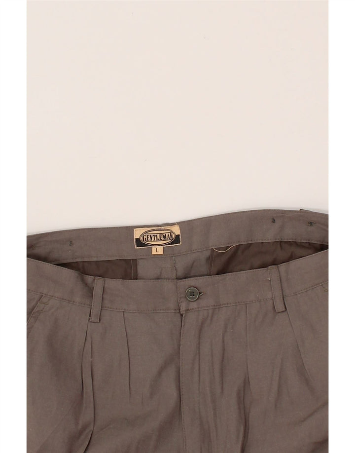 VINTAGE Mens Pegged Casual Shorts Large W34  Grey Polyester Vintage Vintage and Second-Hand Vintage from Messina Hembry 