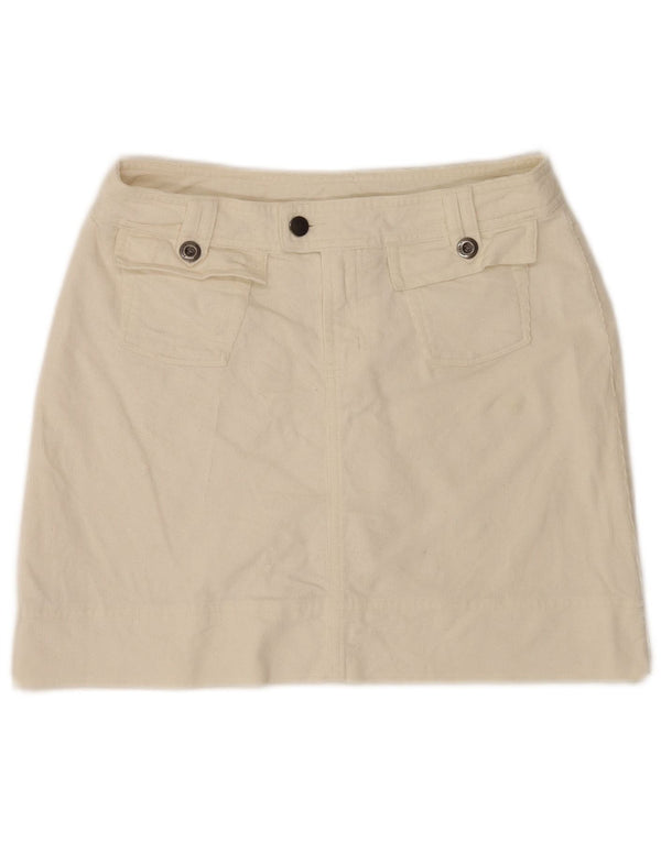 Patagonia Damen-Minirock mit niedriger Taille, US 4, Größe S, W30, weiße Baumwolle