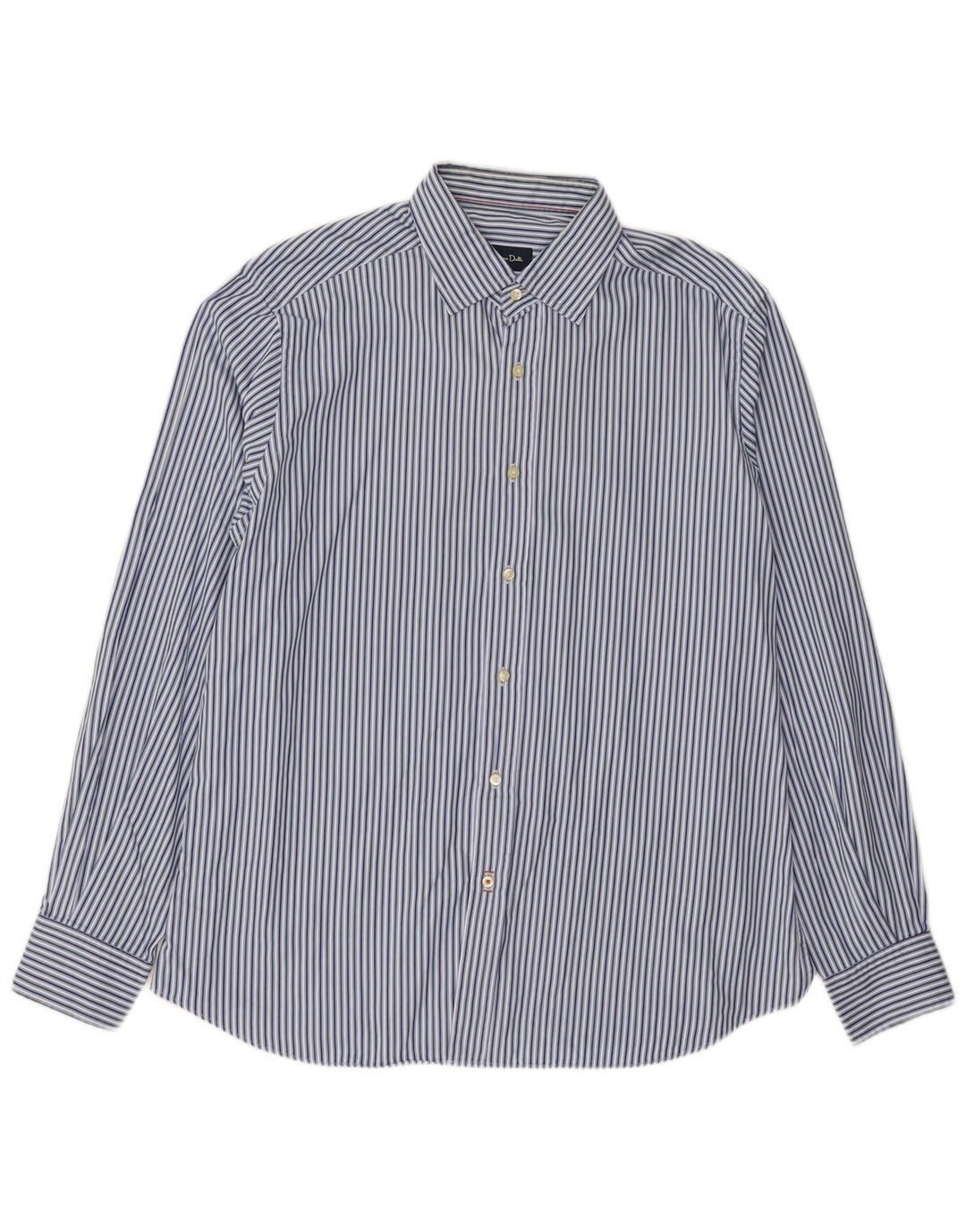 Massimo Dutti Mens Shirt XL Blue Pinstripe