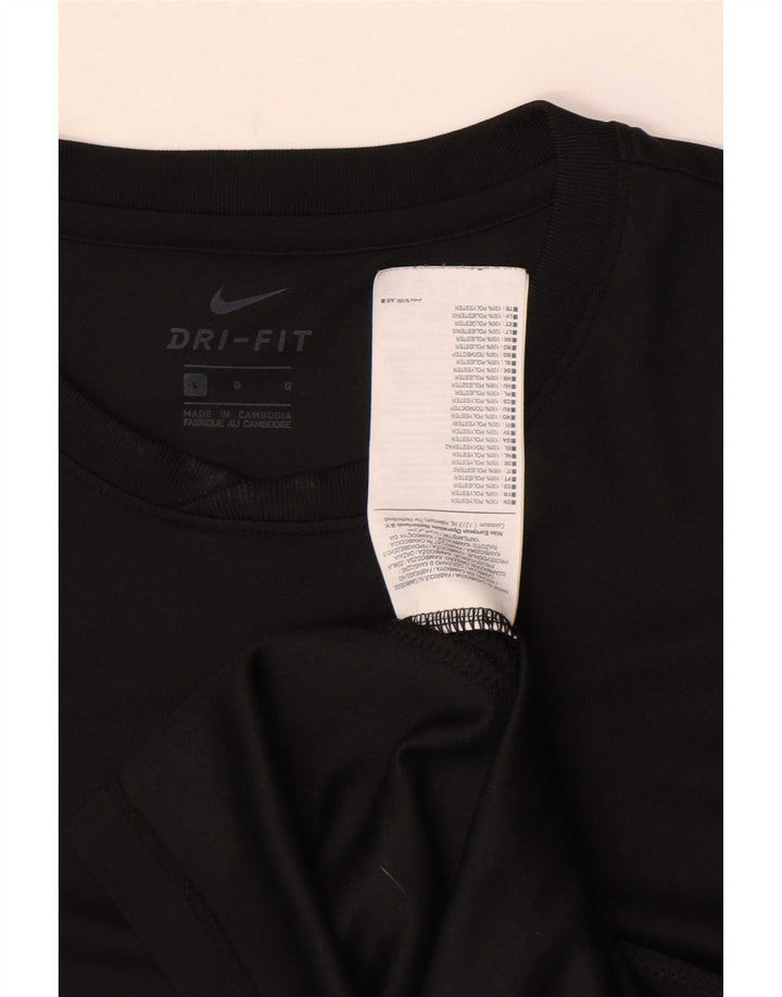 Nike Dri Fit T-shirt top til mænd, stor sort polyester