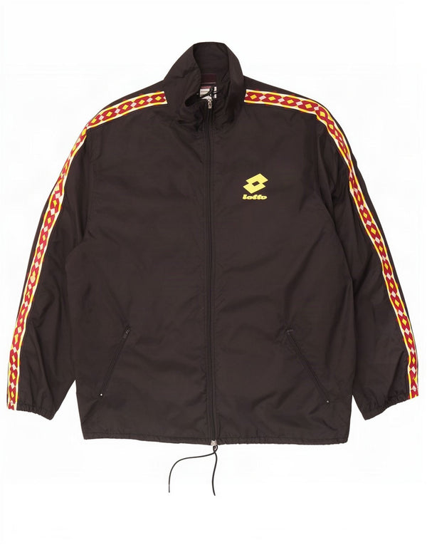 Lotto Chaqueta impermeable gráfica para hombre UK 42 XL Nylon color block negro