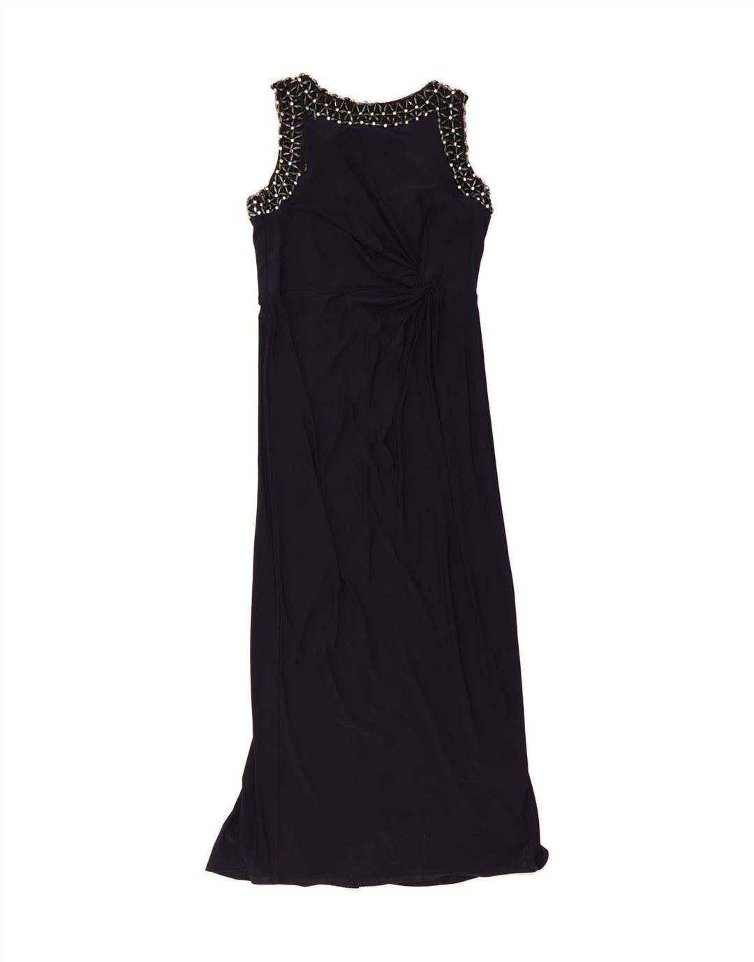 MONSOON Womens Sleeveless Maxi Dress UK 16 Large  Navy Blue Polyester Vintage Monsoon and Second-Hand Monsoon from Messina Hembry 